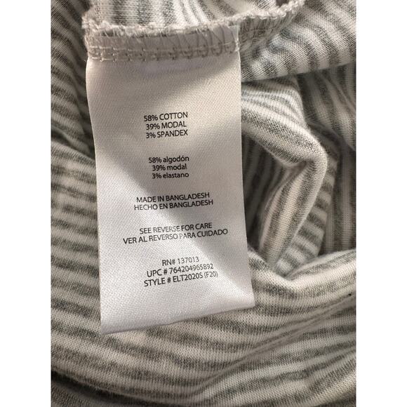 Eddie Bauer Womens XL Gray Stripe Long Sleeve Tshirt Cotton Modal Spandex - Picture 4 of 8